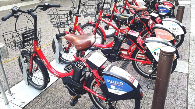 docomo sharing bike in Tokyo
