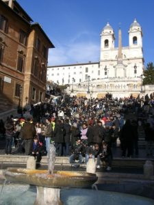 The stairs of Piazza di Spagna in Rome. 