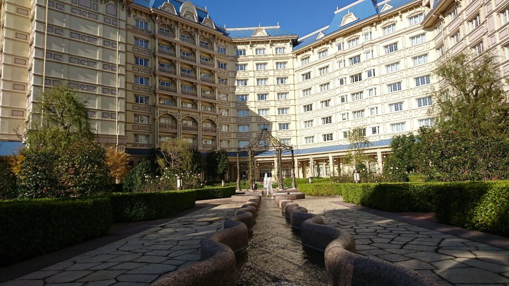 The garden for guests of Tokyo Disneyland Hotel