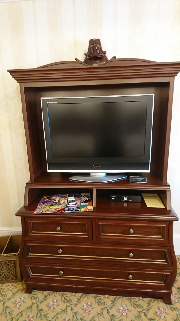 TV board in the room of Tokyo Disneyland Hotel